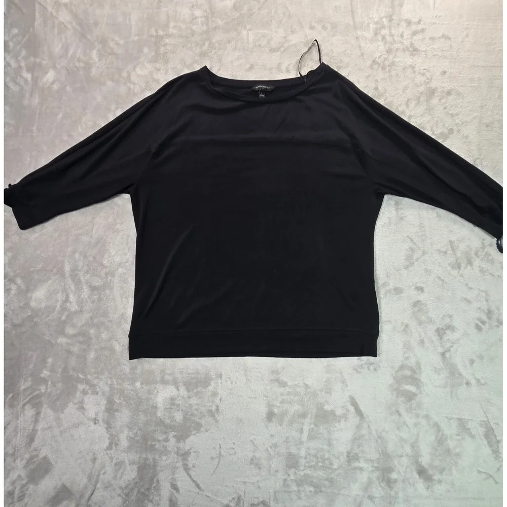Banana Republic Women's Long Sleeve Top Size L Black Stretch Knit